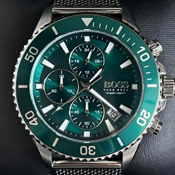 Hugo Boss Men’s Admiral Green Face Watch NEW - Picture 10 of 11